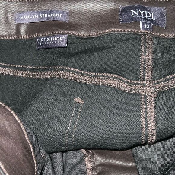 NYDJ Marilyn Straight Faux Leather Pants size 12 NWT - Picture 6 of 6
